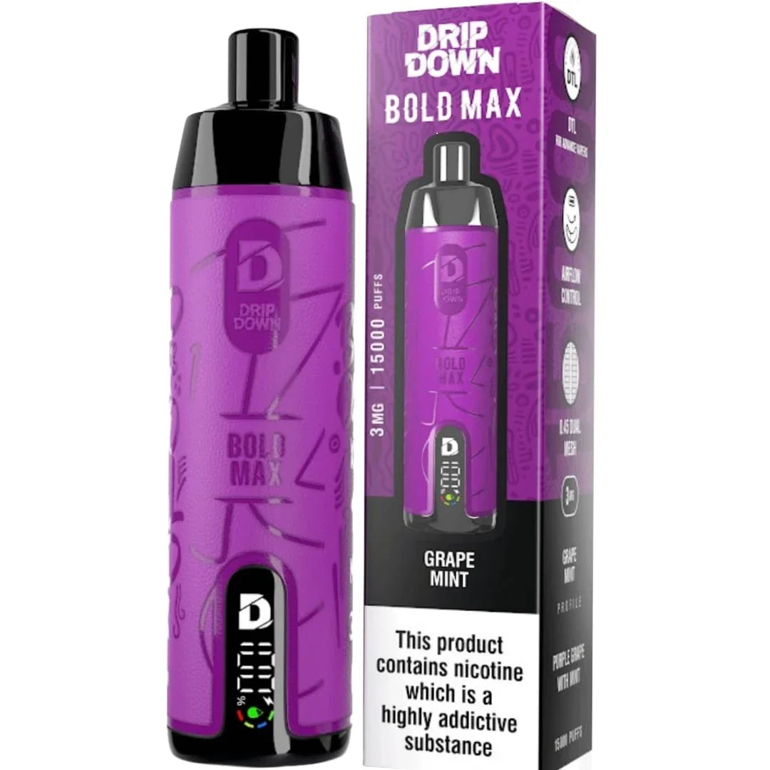 GRAPE MINT DRIP DOWN BOLD MAX DISPOSABLE 15000 PUFFS