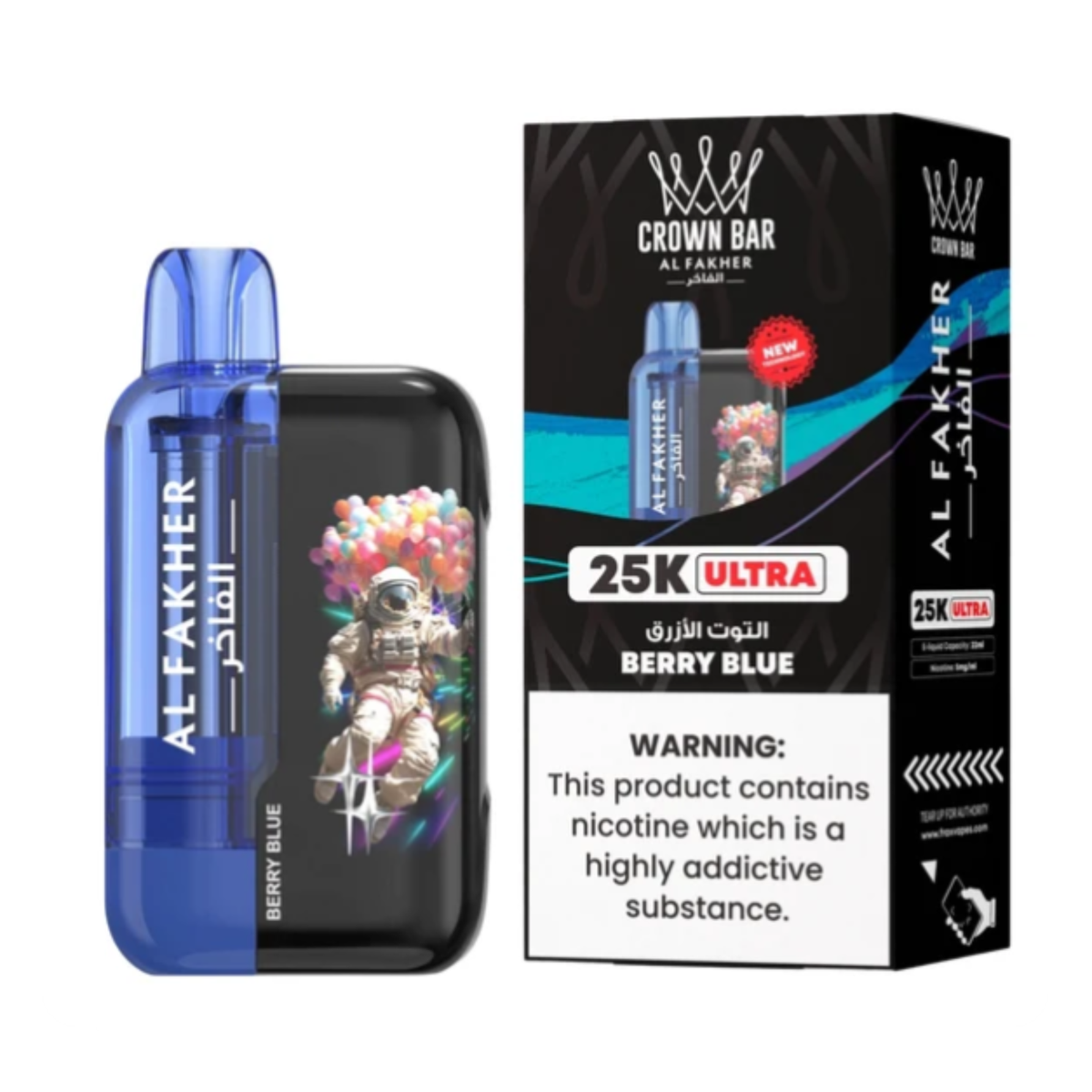 BERRY BLUE AL FAKHER CROWN BAR ULTRA DISPOSABLE 25000 PUFFS