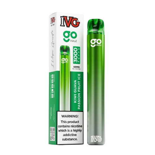 KIWI PASSION FRUIT GUAVA ICE IVG GO MAX DISPOSABLE 3000 PUFFS