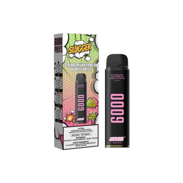 STRAWBERRY WATERMELON BUBBLE GUM ICE SLUGGER DISPOSABLE 6000 PUFFS