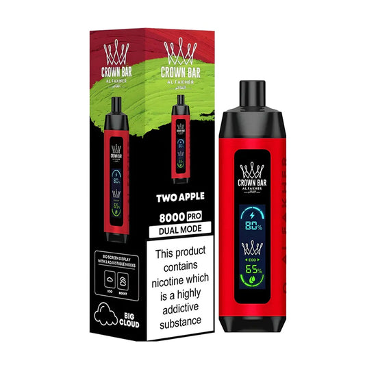 TWO APPLE ICE AL FAKHER CROWN BAR DISPOSABLE 8000 PUFFS