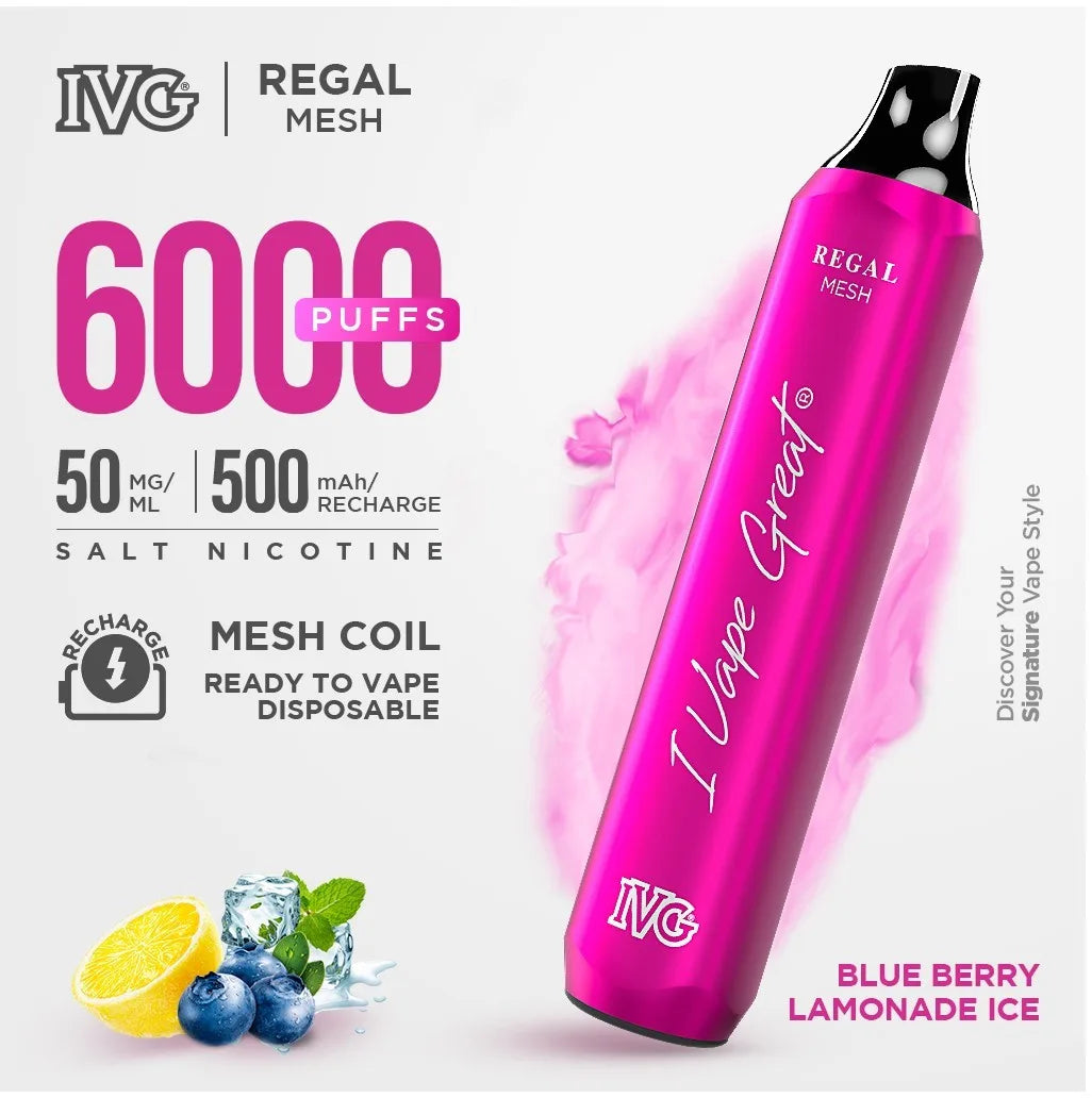 BLUE BERRY LEMONADE ICE IVG REGAL DISPOSABLE 6000 PUFF