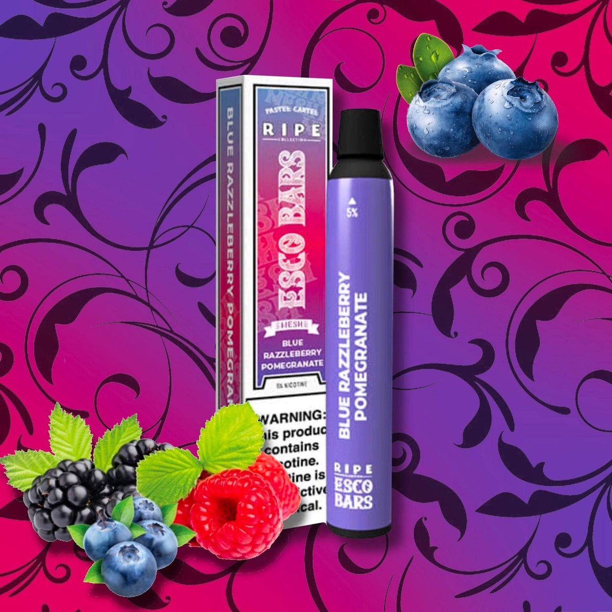BLUE RAZZLEBERRY POMEGARNATE â€“ ESCOBAR RIPE SERIES DISPOSABLE VAPE | 2500 PUFFS
