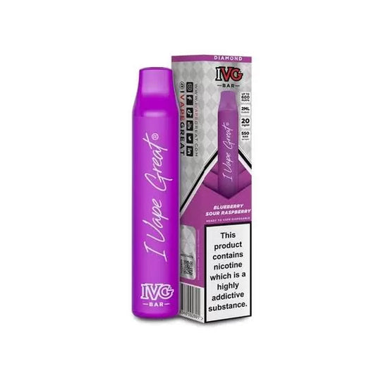 BLUEBERRY SOUR RASPBERRY IVG BAR MAX DISPOSABLE 3000 PUFFS