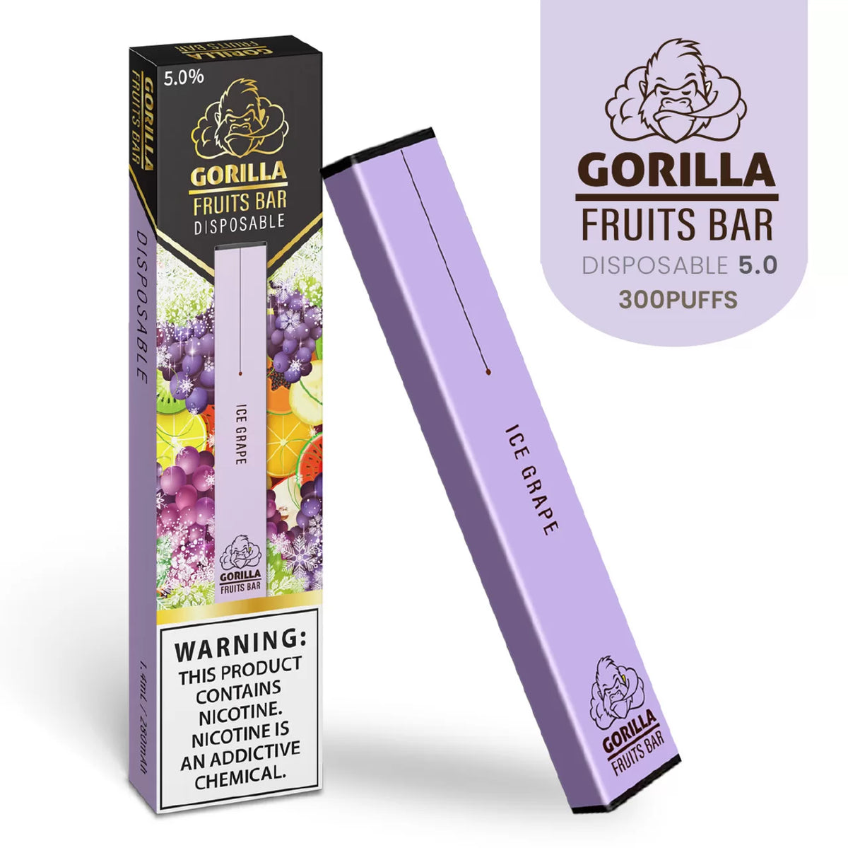 ICE GRAPE - GORILLA FRUITS BAR | DISPOSABLE