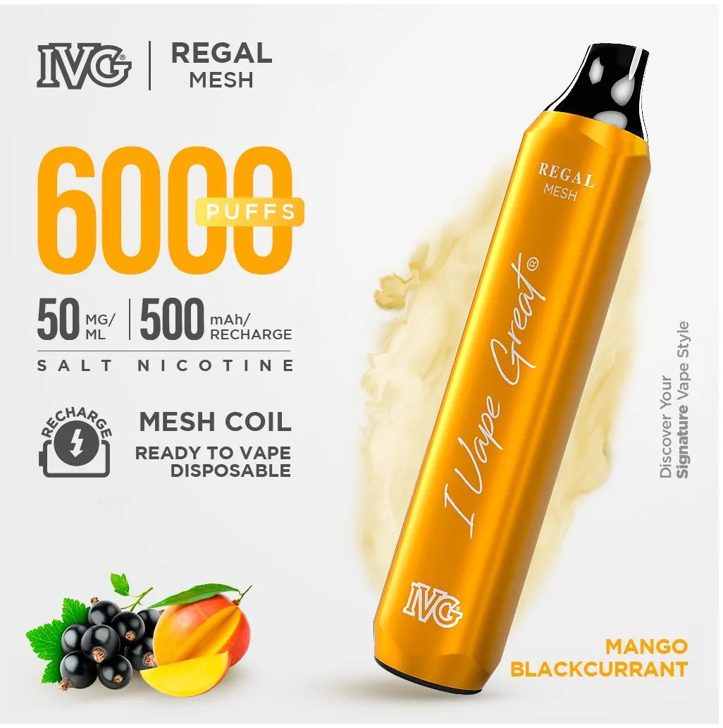 MANGO BLACKCURRANT IVG REGAL DISPOSABLE 6000 PUFF