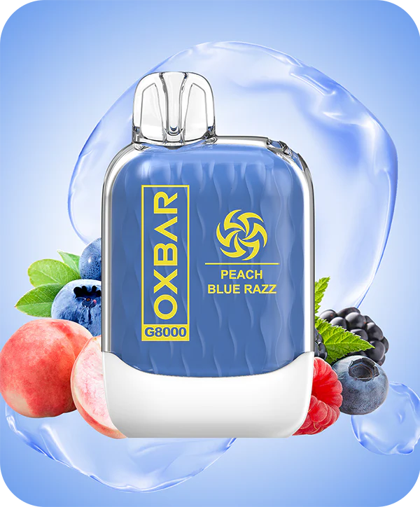 PEACH BLUERAZZ OXVA OXBAR 8000 PUFFS