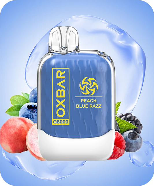 PEACH BLUERAZZ OXVA OXBAR 8000 PUFFS