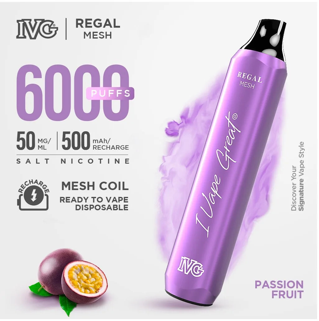 PASSION FRUIT IVG REGAL DISPOSABLE 6000 PUFF