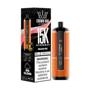 PEACH ICE AL FAKHER CROWN BAR HYPERMAX DISPOSABLE 15000 PUFFS