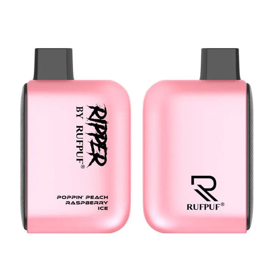 POPPIN PEACH RASPBERRY ICE RUFPUF RIPPER DISPOSABLE 6000 PUFFS