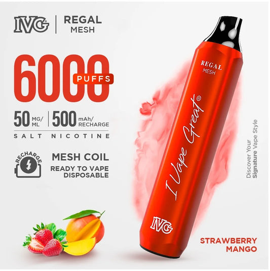 STRAWBERRY MANGO IVG REGAL DISPOSABLE 6000 PUFFS