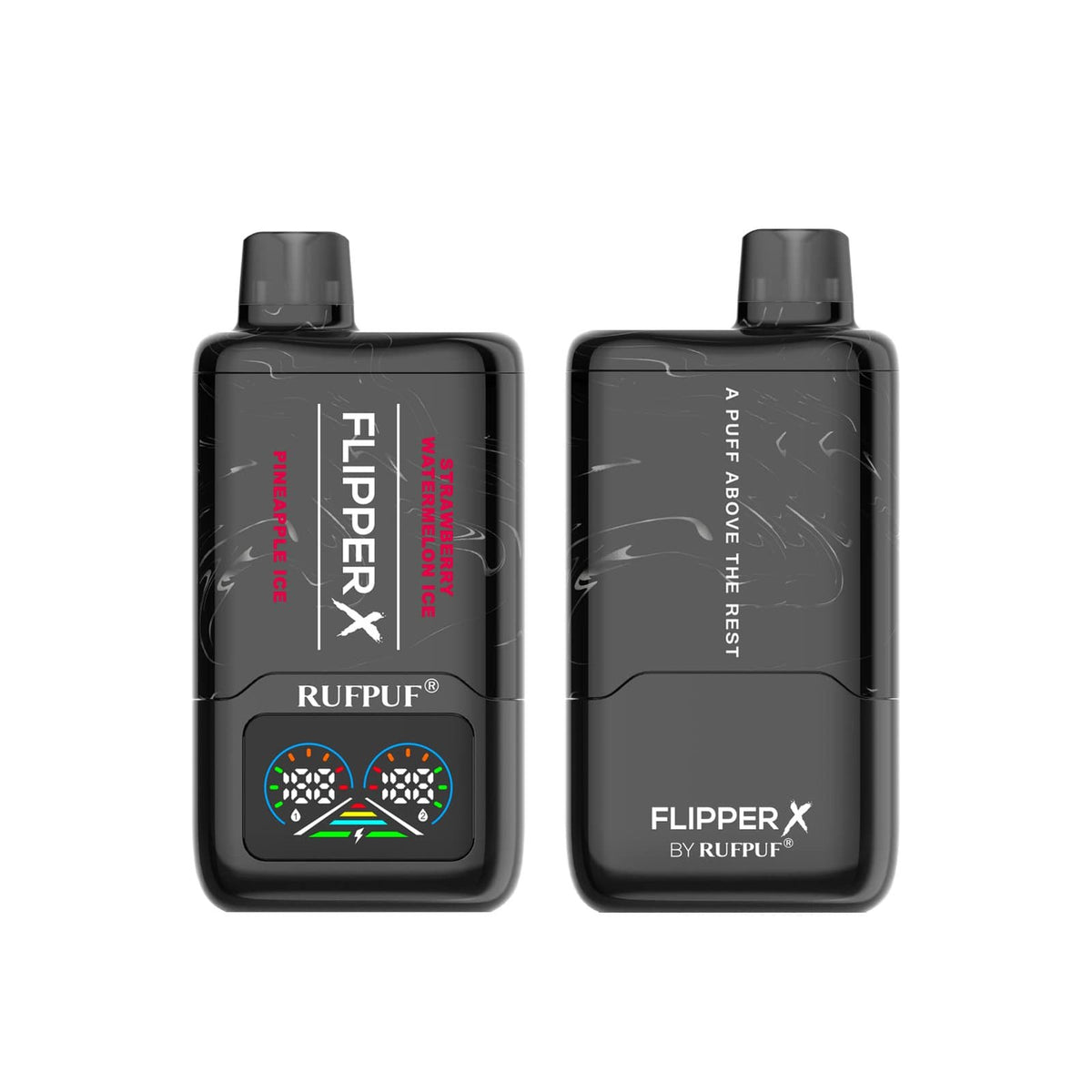 PINEAPPLE ICE AND STRAWBERRY WATERMELON ICE RUFPUF FLIPPER X DISPOSABLE 20000 PUFFS