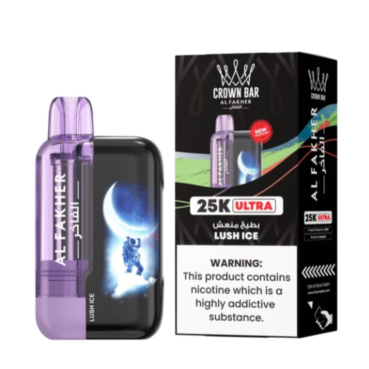 LUSH ICE AL FAKHER CROWN BAR ULTRA DISPOSABLE 25000 PUFFS