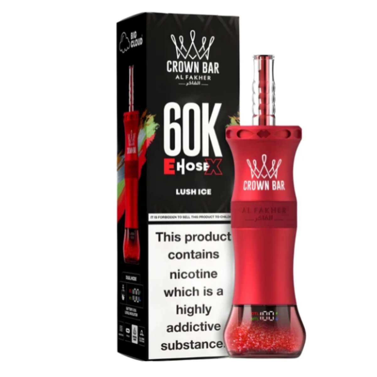 LUSH ICE AL FAKHER CROWN BAR EHOSE X DISPOSABLE 60000 PUFFS