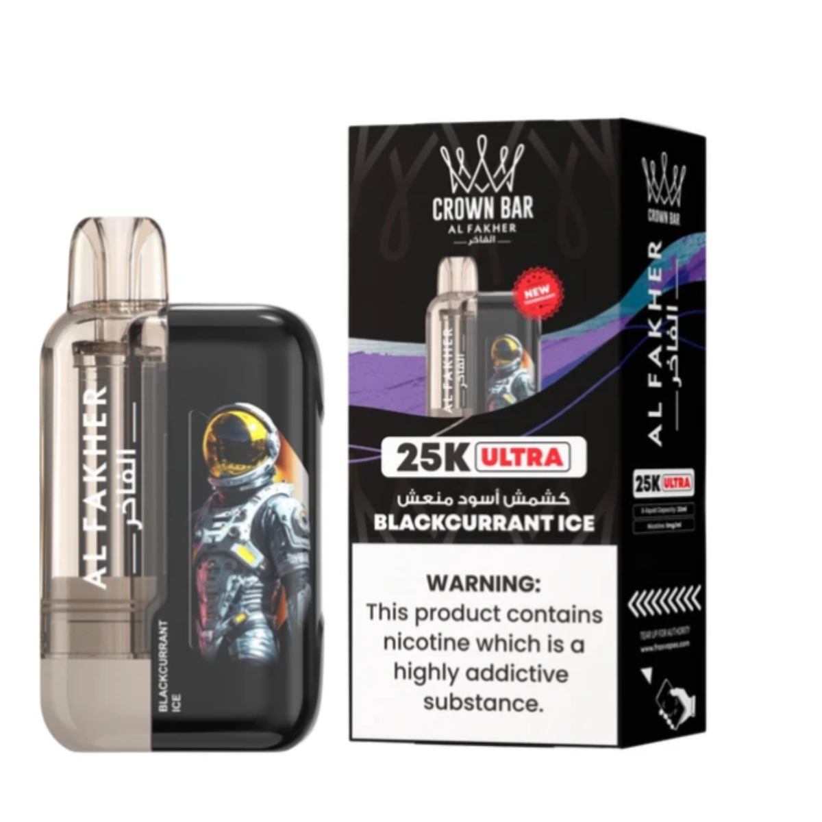 BLACKCURRANT ICE AL FAKHER CROWN BAR ULTRA DISPOSABLE 25000 PUFFS