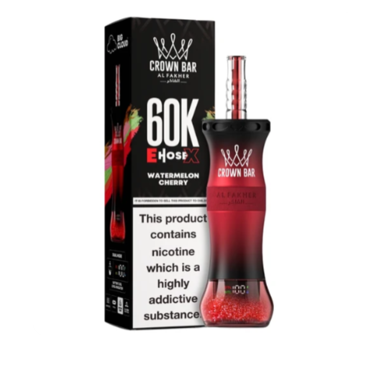 WATERMELON CHERRY AL FAKHER CROWN BAR EHOSE X DISPOSABLE 60000 PUFFS