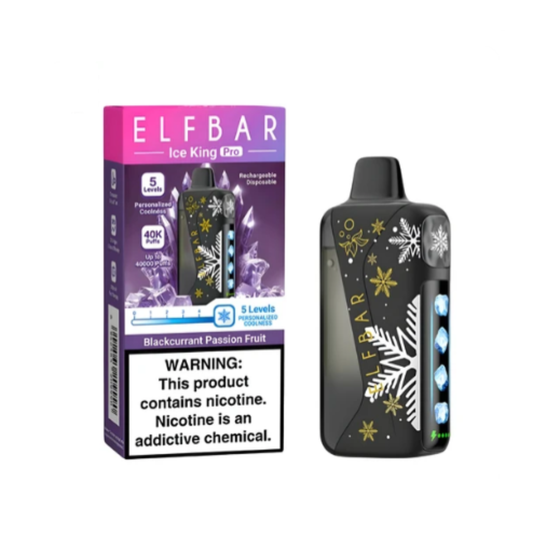 BLACKCURRANT PASSION FRUIT ELFBAR ICE KING PRO DISPOSABLE 40000 PUFFS