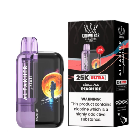 PEACH ICE AL FAKHER CROWN BAR ULTRA DISPOSABLE 25000 PUFFS
