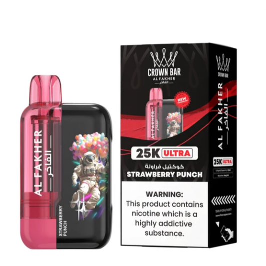 STRAWBERRY PUNCH AL FAKHER CROWN BAR ULTRA DISPOSABLE 25000 PUFFS