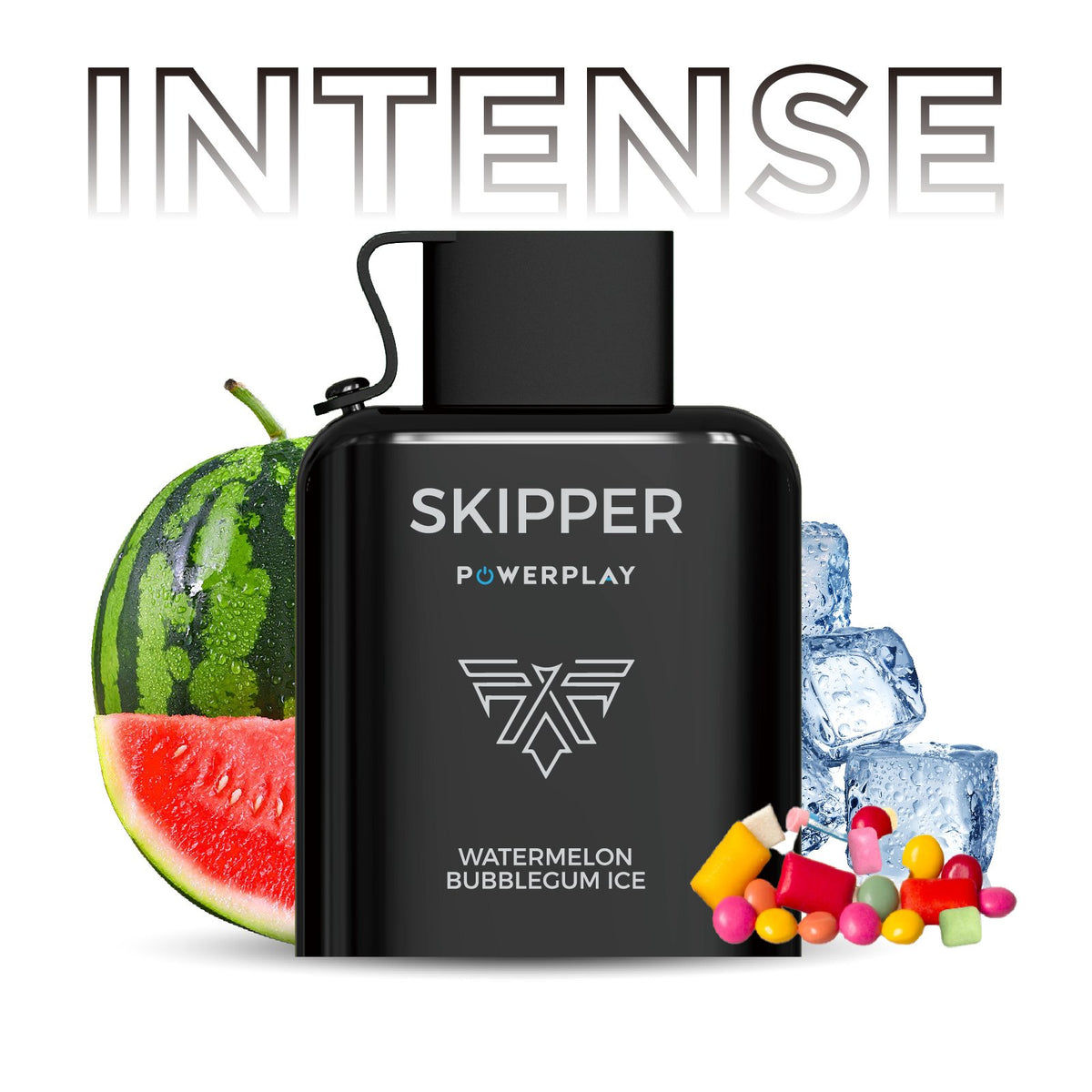 WATERMELON BUBBLEGUM ICE SKIPPER POWERPLAY INTENSE POD 16000 PUFFS