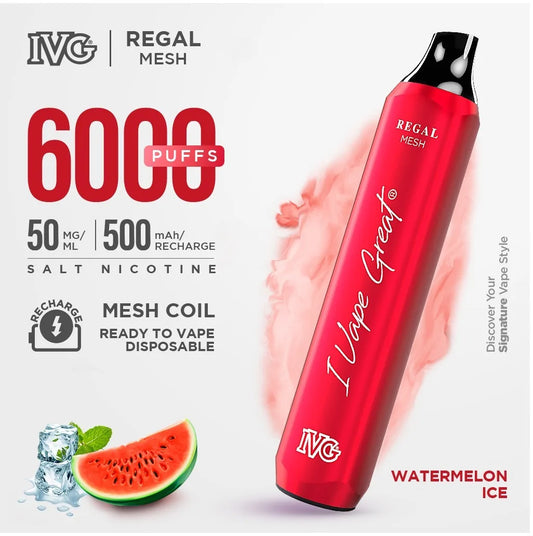 WATERMELON ICE IVG REGAL DISPOSABLE 6000 PUFF