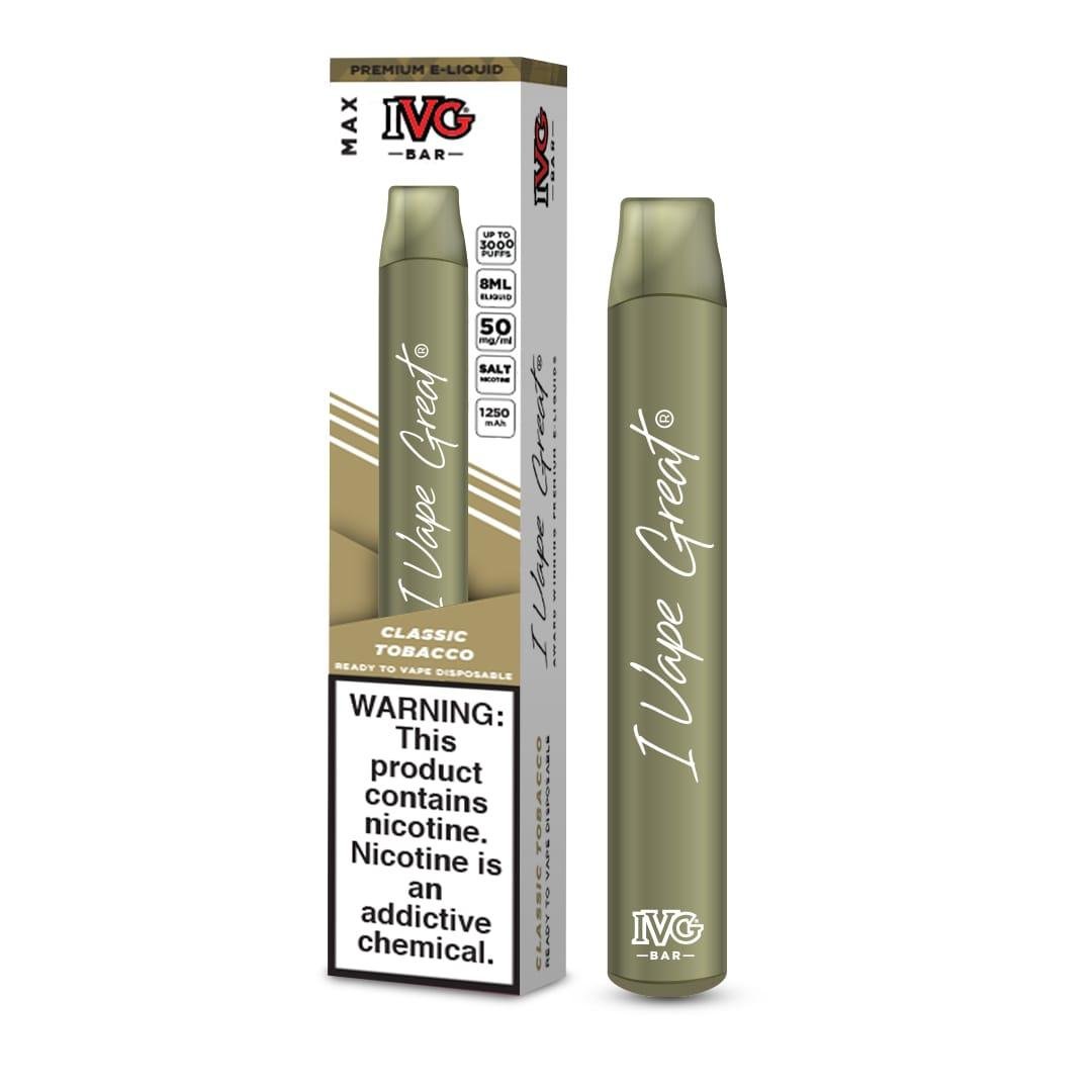 CLASSIC TOBACCO IVG BAR MAX DISPOSABLE | 3000PUFF