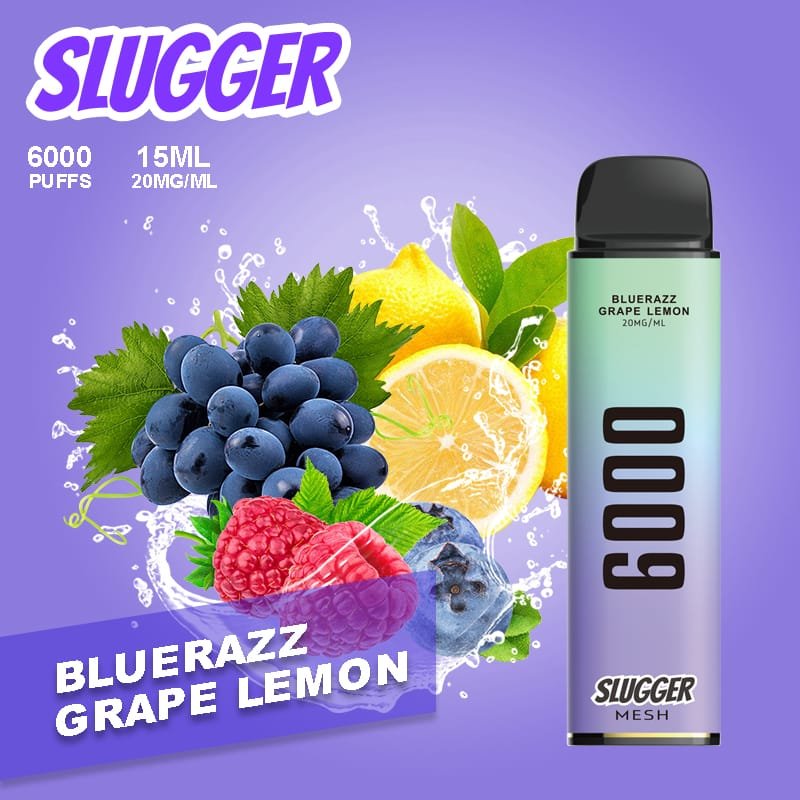 BLUE RAZZ GRAPE LEMON ICE SLUGGER DISPOSABLE 2% 6000 PUFFS
