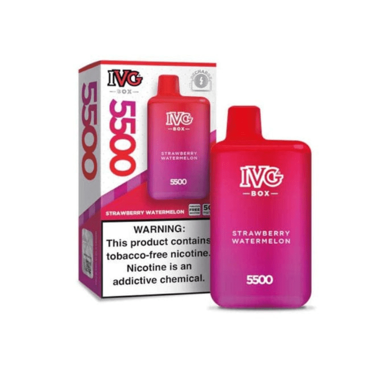 STRAWBERRY WATERMELON ICED IVG BAR BOX DISPOSABLE 5500 PUFFS