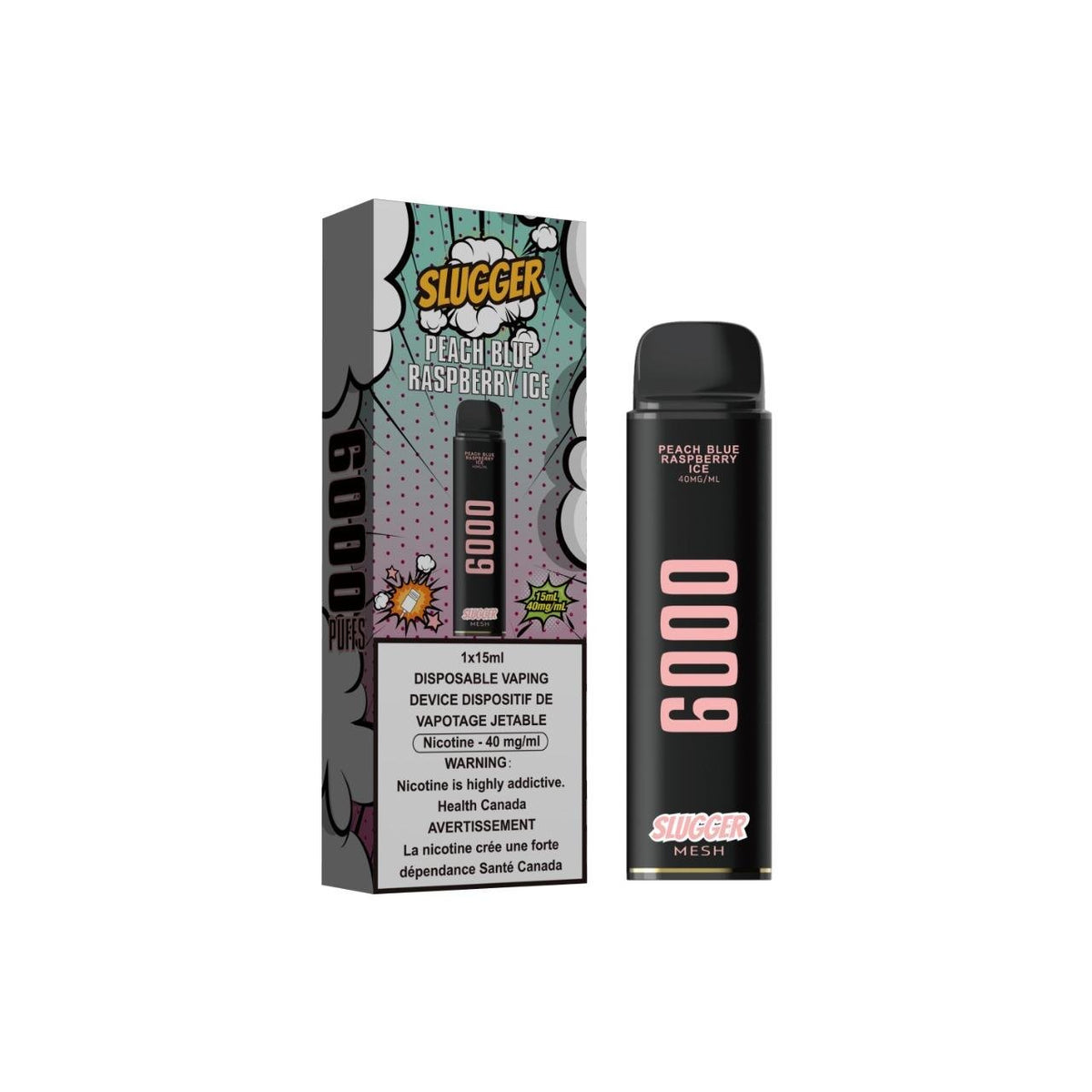 PEACH BLUE RASPBERRY ICE SLUGGER DISPOSABLE 6000 PUFFS