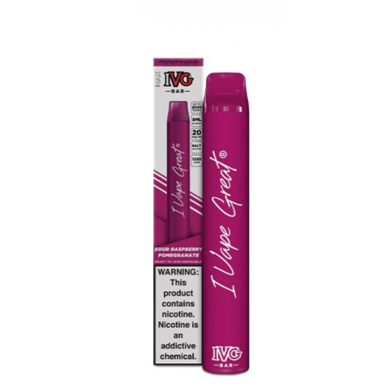 SOUR RASPBERRY POMEGRANATE IVG BAR MAX DISPOSABLE | 3000PUFF