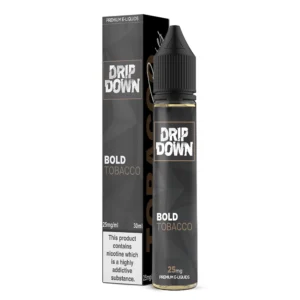 <h1>BOLD TOBACCO DRIP DOWN</h1> BOLD TOBACCO DRIP DOWN 30ML" is an e-liquid tailored for those who relish the rich, unadulterated essence of tobacco in their vaping experience. This particular blend emphasizes the robust and authentic flavor of tobacco without additional sweeteners or embellishments, making it a go-to choice for enthusiasts of classic tobacco taste. Upon inhalation, you can anticipate a deep and full-bodied tobacco profile. This typically includes earthy notes with hints of nuttiness and a subtle sweetness that mirrors the natural complexity of tobacco leaves. The flavor aims to recreate the sensation of smoking traditional tobacco products, providing a satisfying alternative for former smokers and seasoned vapers alike. <strong>YOU CAN EXPLORE MORE DRIP DOWN NICSALT FLAVORS<a href="https://rockstarvapor.co/product-category/e-liquids/salt-nic-in-pakistan/drip-down-ejuice-pakistan/"> HERE!</a></strong> <p class="selectable-text copyable-text iq0m558w g0rxnol2" dir="ltr"><span class="selectable-text copyable-text">At Rockstar, we believe every purchase is an experience of convenience, quality, and satisfaction.</span></p> <p class="selectable-text copyable-text iq0m558w g0rxnol2" dir="ltr"><span class="selectable-text copyable-text jv8stmnn">*</span><b><strong class="selectable-text copyable-text nbipi2bn">Price Match Guarantee:</strong></b><span class="selectable-text copyable-text jv8stmnn">*</span><span class="selectable-text copyable-text"> We’re committed to offering you the best value on your purchases. If you find a lower price on an identical item from a competitor, simply let us know, and we’ll beat it.</span></p> <p class="selectable-text copyable-text iq0m558w g0rxnol2" dir="ltr"><span class="selectable-text copyable-text">Shop with confidence, knowing that you’re getting the best deal possible. Enjoy the ease of browsing and purchasing from the comfort of your home, Explore our catalog, place order, and get doorstep delivery. Our knowledgeable and friendly team is here to assist you with your order to make your shopping enjoyable,</span></p> <p class="selectable-text copyable-text iq0m558w g0rxnol2" dir="ltr"><span class="selectable-text copyable-text">We are located just around the corner in <a href="https://www.google.com/maps?ll=24.797475,67.044777&z=16&t=m&hl=en&gl=US&mapclient=embed&cid=3248600491974334453" target="_blank" rel="noopener">DHA Phase 5</a> & <a href="https://www.google.com/maps/place/Rockstar+Vapor+Co+-+Clifton+(Vape+Store)/@24.8271319,67.0278464,17z/data=!4m14!1m7!3m6!1s0x3eb33d243236324b:0xaa9b07f8edc863c0!2sRockstar+Vapor+Co+-+Clifton+(Vape+Store)!8m2!3d24.8271319!4d67.0304213!16s%2Fg%2F11twsg4yj7!3m5!1s0x3eb33d243236324b:0xaa9b07f8edc863c0!8m2!3d24.8271319!4d67.0304213!16s%2Fg%2F11twsg4yj7?entry=tt" target="_blank" rel="noopener">Clifton Boat Basin</a>, any of our store is your go-to spot for the latest vape gear, trendsetting flavors, and a vibe that’s as chill as it gets.</span></p> BOLD TOBACCO DRIP DOWN