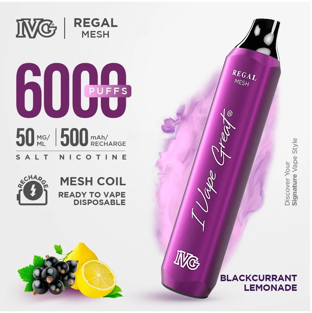 BLACKCURRANT LEMONADE IVG REGAL DISPOSABLE BLACKCURRANT LEMONADE IVG REGAL DISPOSABLE