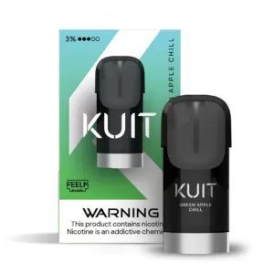 <h1>GREEN APPLE CHILL KUIT SINGLE POD</h1> The Green Apple Chill Kuit Single Pod is a delightful fusion of crisp green apple flavor with a refreshing hint of menthol, encapsulated in a convenient single-use pod. Each pod contains a carefully crafted blend of high-quality ingredients, ensuring a consistent and satisfying vaping experience with every puff. With its vibrant green apple taste, this pod offers a tangy and sweet sensation that tantalizes the taste buds. The addition of menthol provides a cooling effect, perfect for those who enjoy a brisk and invigorating vaping experience. Whether you're looking for a burst of fruity freshness or a rejuvenating chill, the Green Apple Chill Kuit Single Pod delivers a harmonious balance of flavors that is sure to please any palate. The Classic Tobacco KUIT Single Pod is engineered for consistency, ensuring each puff delivers the same satisfying flavor and nicotine satisfaction. Its sleek design and portability make it ideal for on-the-go use, allowing you to enjoy your favorite tobacco flavor anytime, anywhere. <strong>YOU CAN EXPLORE MORE KUIT PODS <a href="https://rockstarvapor.co/product-category/prefilled-pods-pakistan/buy-kuit-pods-online-in-pakistan/">HERE!</a></strong> <p class="selectable-text copyable-text iq0m558w g0rxnol2" dir="ltr"><span class="selectable-text copyable-text">At Rockstar, we believe every purchase is an experience of convenience, quality, and satisfaction.</span></p> <p class="selectable-text copyable-text iq0m558w g0rxnol2" dir="ltr"><span class="selectable-text copyable-text jv8stmnn">*</span><b><strong class="selectable-text copyable-text nbipi2bn">Price Match Guarantee:</strong></b><span class="selectable-text copyable-text jv8stmnn">*</span><span class="selectable-text copyable-text"> We’re committed to offering you the best value on your purchases. If you find a lower price on an identical item from a competitor, simply let us know, and we’ll beat it.</span></p> <p class="selectable-text copyable-text iq0m558w g0rxnol2" dir="ltr"><span class="selectable-text copyable-text">Shop with confidence, knowing that you’re getting the best deal possible. Enjoy the ease of browsing and purchasing from the comfort of your home, Explore our catalog, place order, and get doorstep delivery. Our knowledgeable and friendly team is here to assist you with your order to make your shopping enjoyable,</span></p> <p class="selectable-text copyable-text iq0m558w g0rxnol2" dir="ltr"><span class="selectable-text copyable-text">We are located just around the corner in <a href="https://www.google.com/maps?ll=24.797475,67.044777&z=16&t=m&hl=en&gl=US&mapclient=embed&cid=3248600491974334453" target="_blank" rel="noopener">DHA Phase 5</a> & <a href="https://www.google.com/maps/place/Rockstar+Vapor+Co+-+Clifton+(Vape+Store)/@24.8271319,67.0278464,17z/data=!4m14!1m7!3m6!1s0x3eb33d243236324b:0xaa9b07f8edc863c0!2sRockstar+Vapor+Co+-+Clifton+(Vape+Store)!8m2!3d24.8271319!4d67.0304213!16s%2Fg%2F11twsg4yj7!3m5!1s0x3eb33d243236324b:0xaa9b07f8edc863c0!8m2!3d24.8271319!4d67.0304213!16s%2Fg%2F11twsg4yj7?entry=tt" target="_blank" rel="noopener">Clifton Boat Basin</a>, any of our store is your go-to spot for the latest vape gear, trendsetting flavors, and a vibe that’s as chill as it gets.</span></p> GREEN APPLE CHILL KUIT SINGLE POD