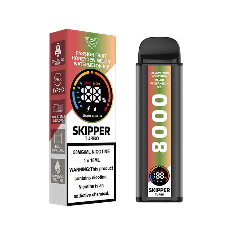 PASSION FRUIT HONEYDEW MELON WATERMELON ICE SKIPPER TURBO 10K DISPOSABLE PASSION FRUIT HONEYDEW MELON WATERMELON ICE SKIPPER TURBO 10K DISPOSABLE