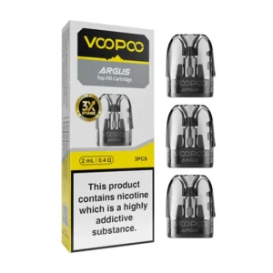 <h1>VOOPOO ARGUS REPLACEMENT PODS</h1> The <strong>VOOPOO ARGUS REPLACEMENT PODS 3ML</strong> is a premium choice for vaping enthusiasts seeking a seamless and flavorful experience. This cartridge is designed for the Voopoo Argus series and features a top-fill system, making refilling easy and mess-free. With a 3ml e-liquid capacity, it offers ample vaping time without the need for constant refills. The 0.4ohm coil resistance is ideal for delivering rich, dense clouds and exceptional flavour, providing a satisfying and enjoyable vaping experience. Crafted with precision, the <strong>Voopoo Argus Top Fill Cartridge</strong> ensures optimal performance and longevity, making it a reliable companion for your vaping needs. Experience the convenience and efficiency of the <strong>VOOPOO ARGUS REPLACEMENT PODS 3ML</strong> 0.4ohm, designed to enhance your vaping sessions. The top-fill design reduces spillage and simplifies the refilling process, ensuring that you spend more time enjoying your vape and less time managing it. Its compatibility with various e-liquids and superior coil technology ensures consistent flavour and vapour production. Whether you're a seasoned vaper or new to the scene, the Voopoo Argus Top Fill Cartridge provides an excellent balance of performance, convenience, and durability, making it a must-have accessory for your vaping device. <strong>YOU CAN EXPLORE MORE REPLACEMENT PODS <a href="https://rockstarvapor.co/product-category/vape-coils-in-pakistan/">HERE</a>!</strong> <p class="selectable-text copyable-text iq0m558w g0rxnol2" dir="ltr"><span class="selectable-text copyable-text">At Rockstar, we believe every purchase is an experience of convenience, quality, and satisfaction.</span></p> <p class="selectable-text copyable-text iq0m558w g0rxnol2" dir="ltr"><span class="selectable-text copyable-text jv8stmnn">*</span><b><strong class="selectable-text copyable-text nbipi2bn">Price Match Guarantee:</strong></b><span class="selectable-text copyable-text jv8stmnn">*</span><span class="selectable-text copyable-text"> We’re committed to offering you the best value on your purchases. If you find a lower price on an identical item from a competitor, simply let us know, and we’ll beat it.</span></p> <p class="selectable-text copyable-text iq0m558w g0rxnol2" dir="ltr"><span class="selectable-text copyable-text">Shop with confidence, knowing that you’re getting the best deal possible. Enjoy the ease of browsing and purchasing from the comfort of your home, Explore our catalog, place order, and get doorstep delivery. Our knowledgeable and friendly team is here to assist you with your order to make your shopping enjoyable,</span></p> <p class="selectable-text copyable-text iq0m558w g0rxnol2" dir="ltr"><span class="selectable-text copyable-text">We are located just around the corner in <a href="https://www.google.com/maps?ll=24.797475,67.044777&z=16&t=m&hl=en&gl=US&mapclient=embed&cid=3248600491974334453" target="_blank" rel="noopener">DHA Phase 5</a> & <a href="https://www.google.com/maps/place/Rockstar+Vapor+Co+-+Clifton+(Vape+Store)/@24.8271319,67.0278464,17z/data=!4m14!1m7!3m6!1s0x3eb33d243236324b:0xaa9b07f8edc863c0!2sRockstar+Vapor+Co+-+Clifton+(Vape+Store)!8m2!3d24.8271319!4d67.0304213!16s%2Fg%2F11twsg4yj7!3m5!1s0x3eb33d243236324b:0xaa9b07f8edc863c0!8m2!3d24.8271319!4d67.0304213!16s%2Fg%2F11twsg4yj7?entry=tt" target="_blank" rel="noopener">Clifton Boat Basin</a>, any of our store is your go-to spot for the latest vape gear, trendsetting flavors, and a vibe that’s as chill as it gets.</span></p> VOOPOO ARGUS REPLACEMENT PODS