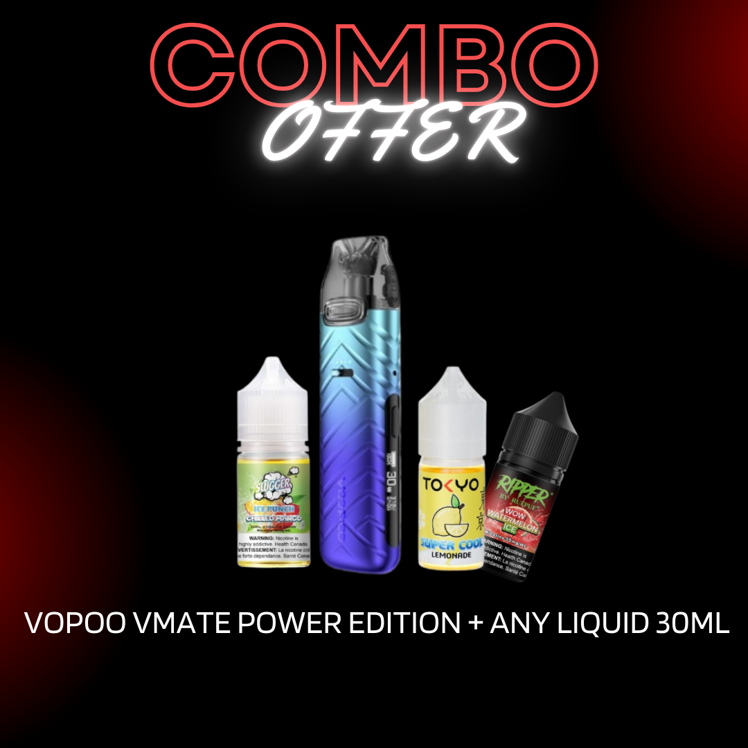 VOOPOO VMATE PRO POWER EDITION ANY NICSALT 30ML COMBO OFFER VOOPOO VMATE PRO POWER EDITION ANY NICSALT 30ML COMBO OFFER