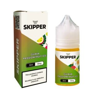 <h1>GUAVA PASSIONFRUIT ICE SKIPPER</h1> Dive into the tropical bliss of juicy guava and passion fruit, perfectly blended with a cool icy finish. <strong>Guava Passion Fruit Ice Skipper 30ml</strong> delivers a vibrant, refreshing vape that’s ideal for those seeking a unique, exotic flavor with a frosty twist. <strong>YOU CAN EXPLORE MORE SKIPPER E LIQUIDS <a href="https://rockstarvapor.co/product-category/skipper-nicsalt-pakistan/">HERE!</a></strong> <p class="selectable-text copyable-text iq0m558w g0rxnol2" dir="ltr"><span class="selectable-text copyable-text">At Rockstar, we believe every purchase is an experience of convenience, quality, and satisfaction.</span></p> <p class="selectable-text copyable-text iq0m558w g0rxnol2" dir="ltr"><span class="selectable-text copyable-text jv8stmnn">*</span><b><strong class="selectable-text copyable-text nbipi2bn">Price Match Guarantee:</strong></b><span class="selectable-text copyable-text jv8stmnn">*</span><span class="selectable-text copyable-text"> We’re committed to offering you the best value on your purchases. If you find a lower price on an identical item from a competitor, simply let us know, and we’ll beat it.</span></p> <p class="selectable-text copyable-text iq0m558w g0rxnol2" dir="ltr"><span class="selectable-text copyable-text">Shop with confidence, knowing that you’re getting the best deal possible. Enjoy the ease of browsing and purchasing from the comfort of your home, Explore our catalog, place order, and get doorstep delivery. Our knowledgeable and friendly team is here to assist you with your order to make your shopping enjoyable,</span></p> <p class="selectable-text copyable-text iq0m558w g0rxnol2" dir="ltr"><span class="selectable-text copyable-text">We are located just around the corner in <a href="https://www.google.com/maps?ll=24.797475,67.044777&z=16&t=m&hl=en&gl=US&mapclient=embed&cid=3248600491974334453" target="_blank" rel="noopener">DHA Phase 5</a> & <a href="https://www.google.com/maps/place/Rockstar+Vapor+Co+-+Clifton+(Vape+Store)/@24.8271319,67.0278464,17z/data=!4m14!1m7!3m6!1s0x3eb33d243236324b:0xaa9b07f8edc863c0!2sRockstar+Vapor+Co+-+Clifton+(Vape+Store)!8m2!3d24.8271319!4d67.0304213!16s%2Fg%2F11twsg4yj7!3m5!1s0x3eb33d243236324b:0xaa9b07f8edc863c0!8m2!3d24.8271319!4d67.0304213!16s%2Fg%2F11twsg4yj7?entry=tt" target="_blank" rel="noopener">Clifton Boat Basin</a>, any of our store is your go-to spot for the latest vape gear, trendsetting flavors, and a vibe that’s as chill as it gets.</span></p> GUAVA PASSIONFRUIT ICE SKIPPER