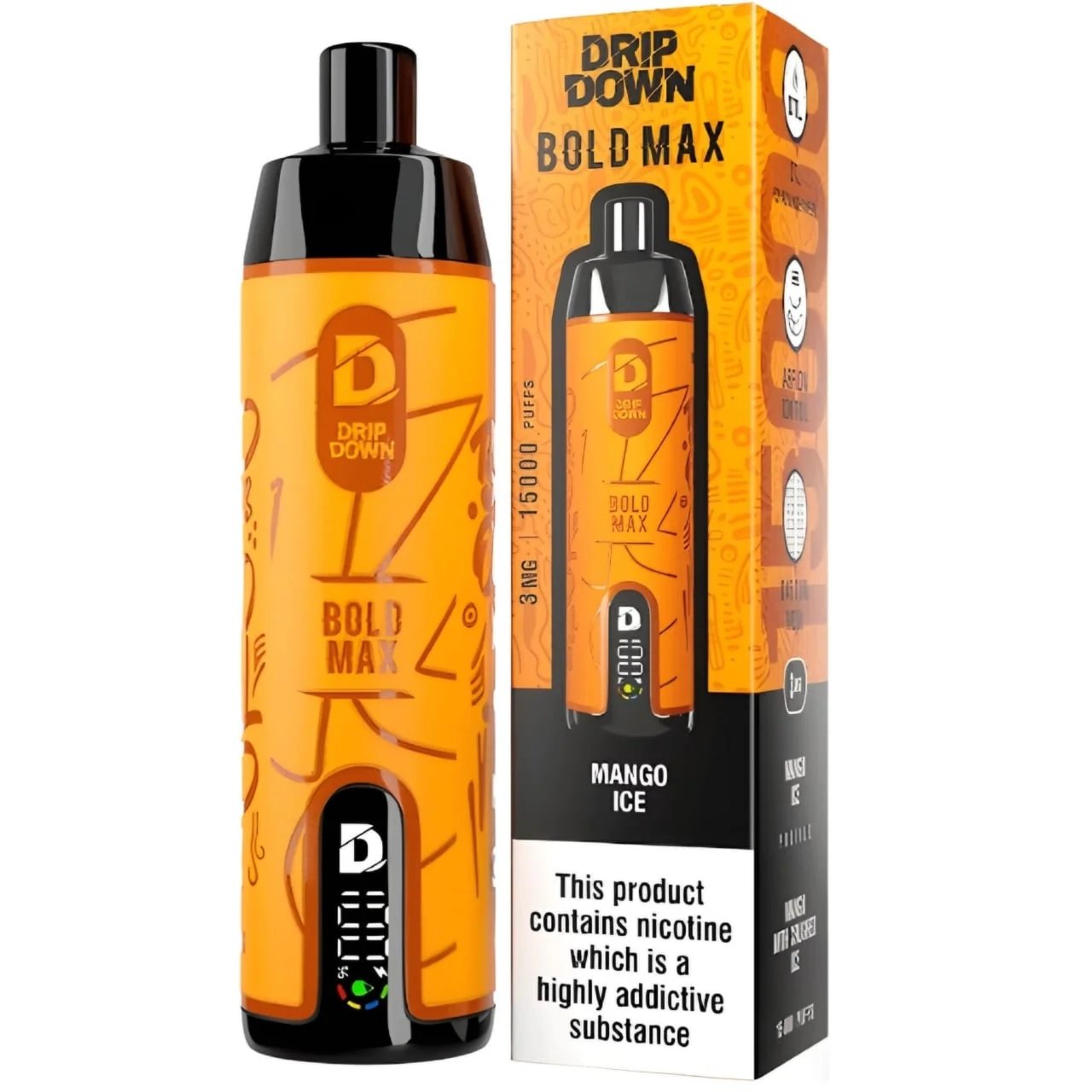 MANGO ICE DRIP DOWN BOLD MAX DISPOSABLE MANGO ICE DRIP DOWN BOLD MAX DISPOSABLE