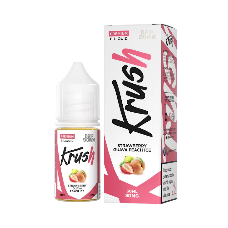 STRAWBERRY GUAVA PEACH ICE DRIP DOWN KRUSH 30ML STRAWBERRY GUAVA PEACH ICE DRIP DOWN KRUSH