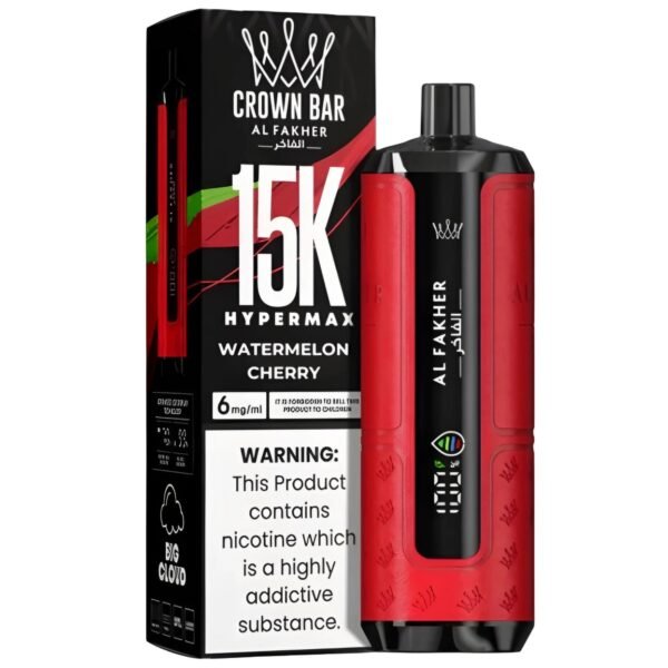 WATERMELON CHERRY AL FAKHER CROWN BAR HYPERMAX DISPOSABLE 15000 PUFFS