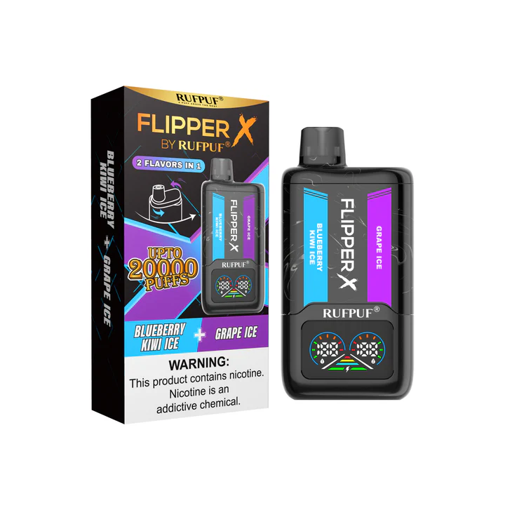 BLUEBERRY KIWI AND GRAPE ICE RUFPUF FLIPPER X DISPOSABLE 20000 PUFFS